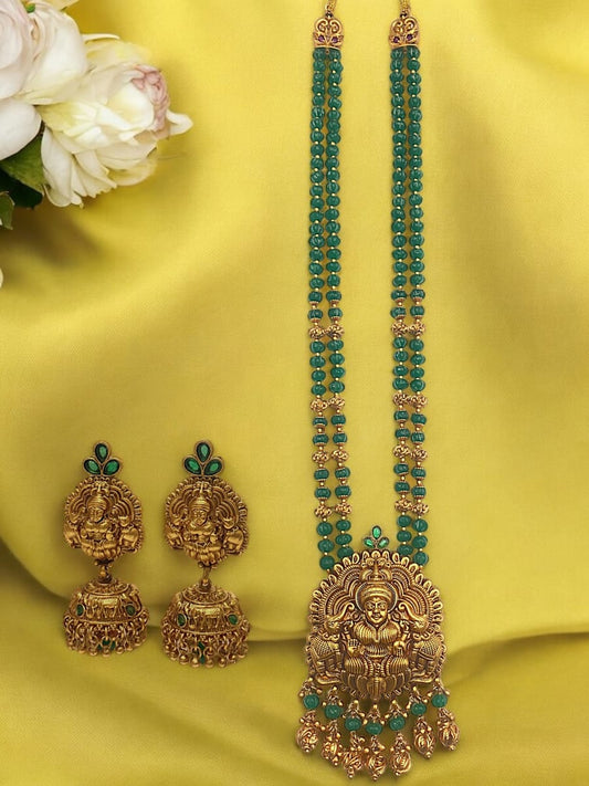 Bridal Green Beads Long Haar