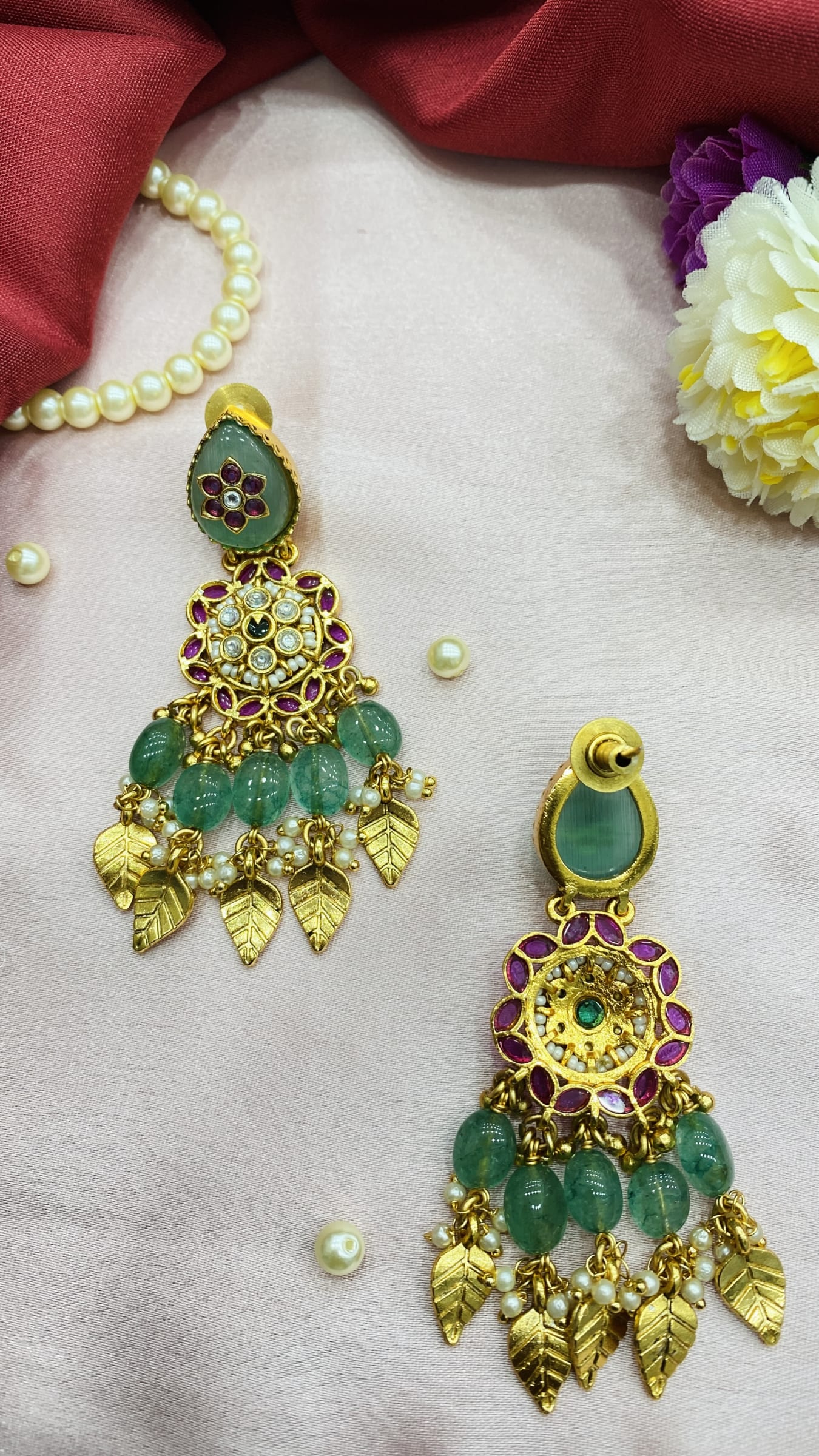 Bridal Antique Gold Chandelier Earrings