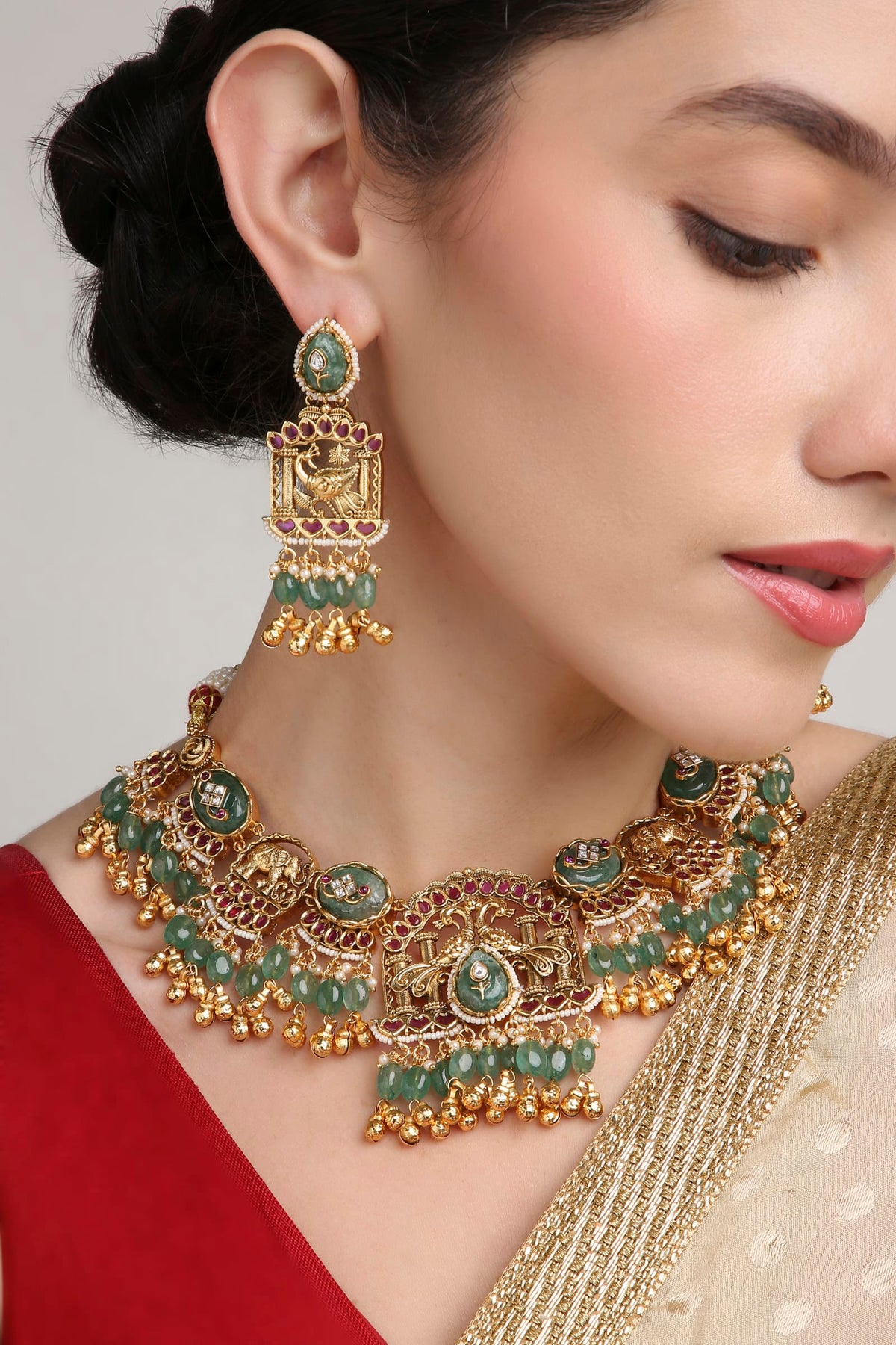 Dulhan Peacock Layered Set