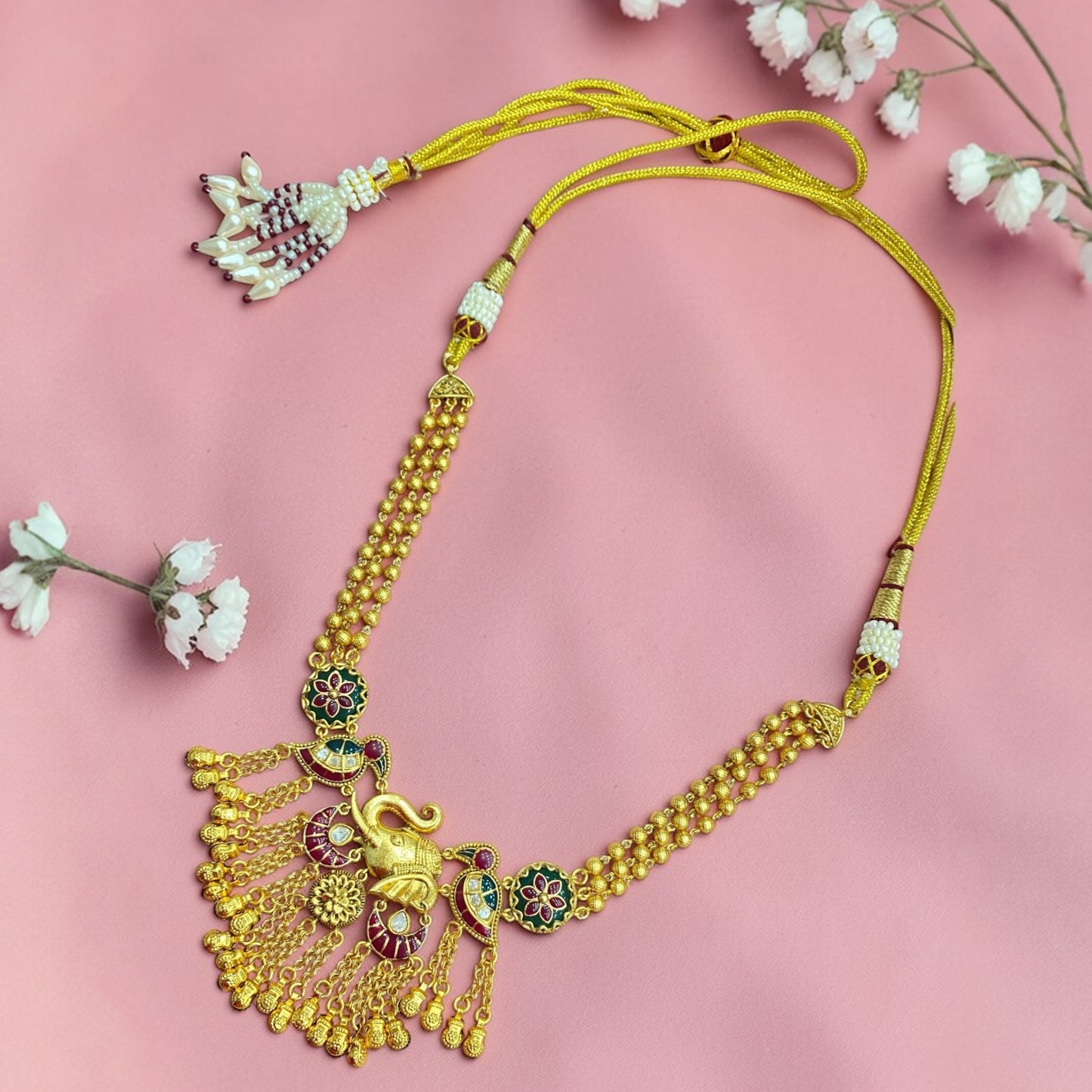 Navratri Temple Pendant Set