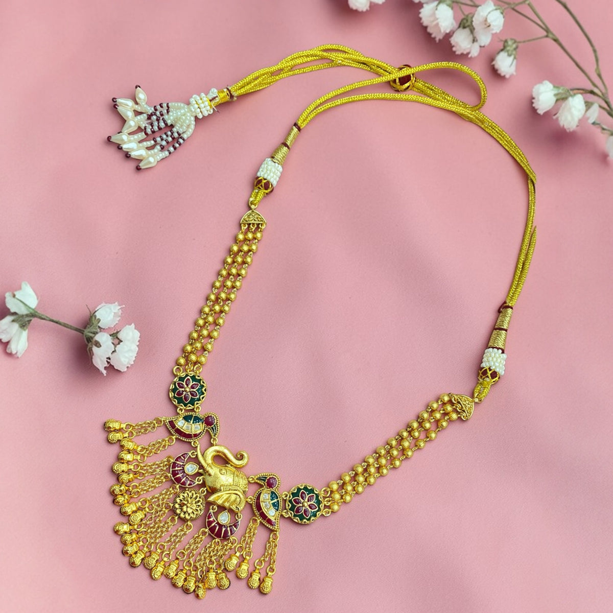 Navratri Temple Pendant Set