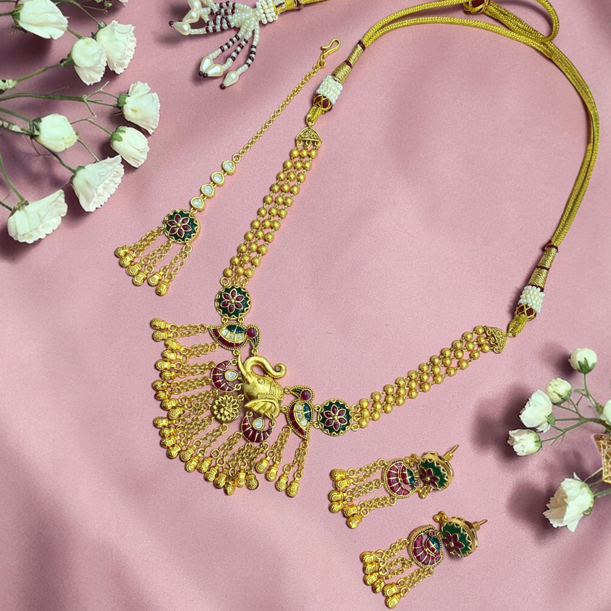 Navratri Temple Pendant Set