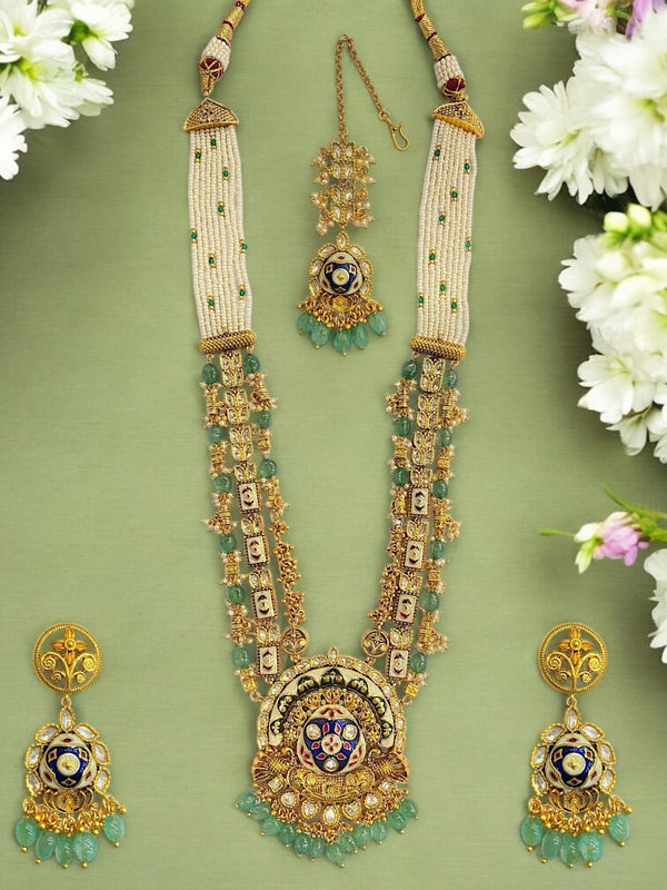 Vivaah Antique Gold-Plated Polki Haar