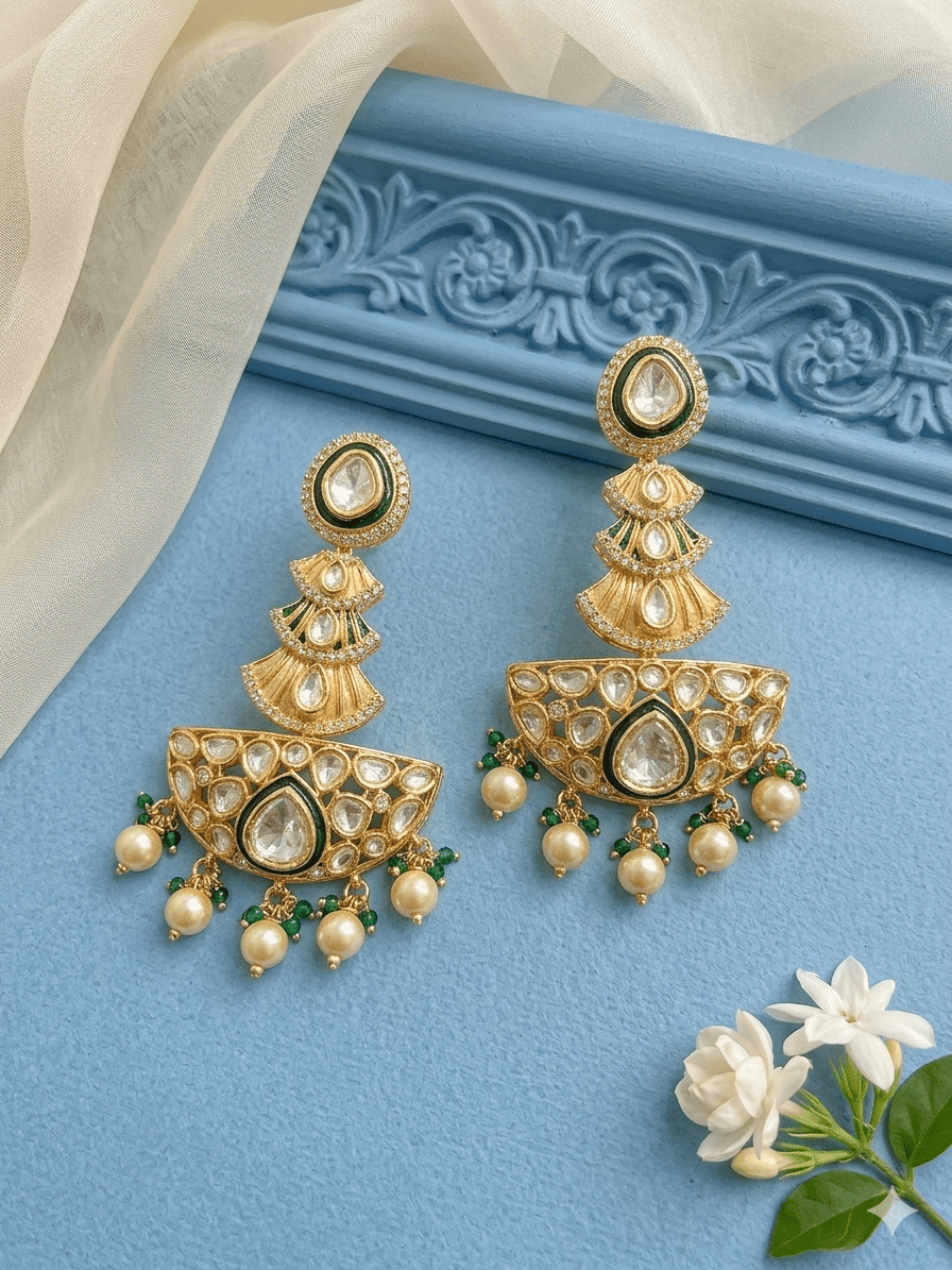Festive Temple Drop Earrings