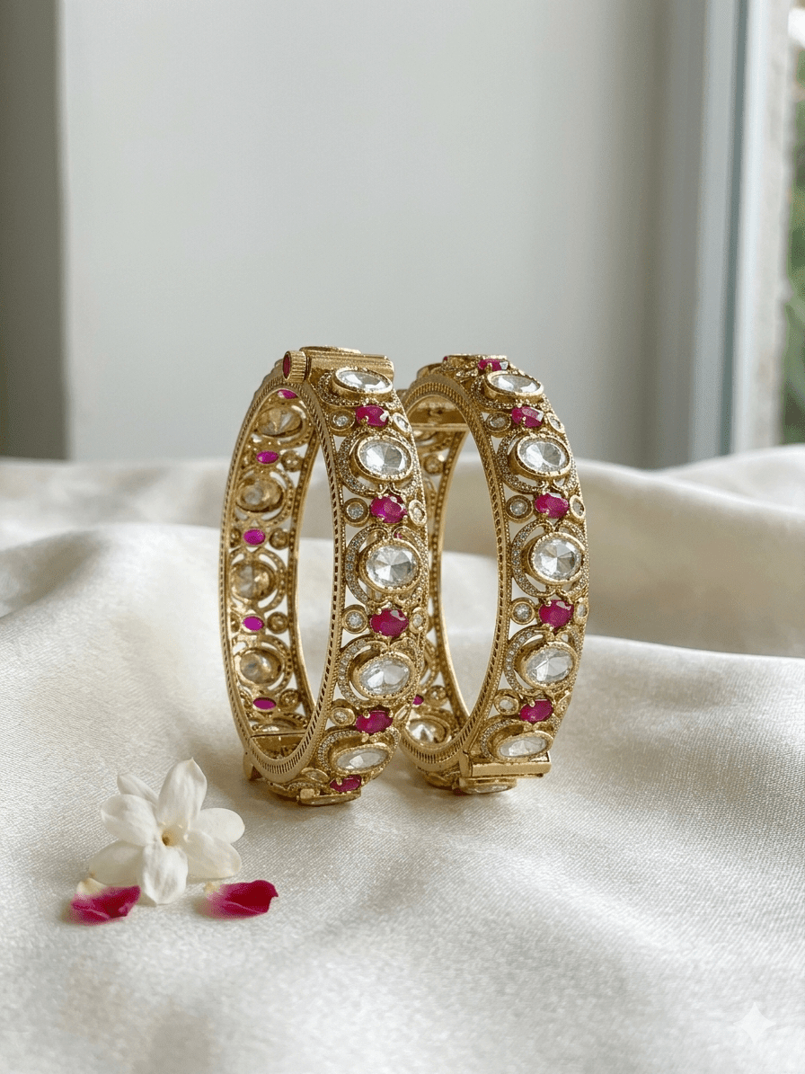 Festive Kundan kada set | Antique Finish