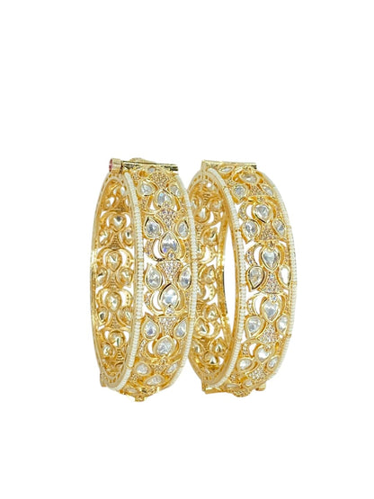 Bridal Karva Chauth Kundan Pearl Bangles by Sirini Jewellery, Bridal wear - detail