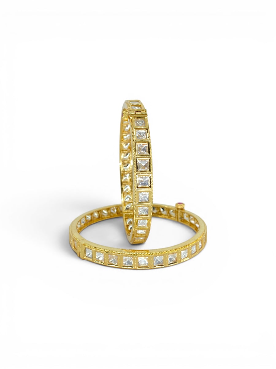 Whispers Of Champagne Kundan Bangles