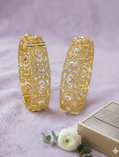 Classic Festive Kundan Bangles by Sirini Jewellery, Bridal wear
