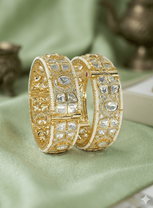 Navratri Pearl Bangles Set