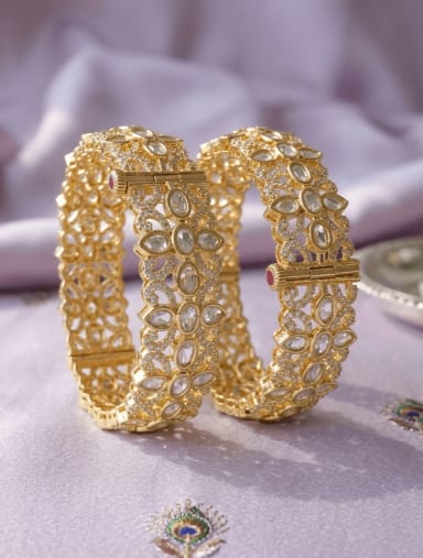 Diwali Antique Gold Bangle Set