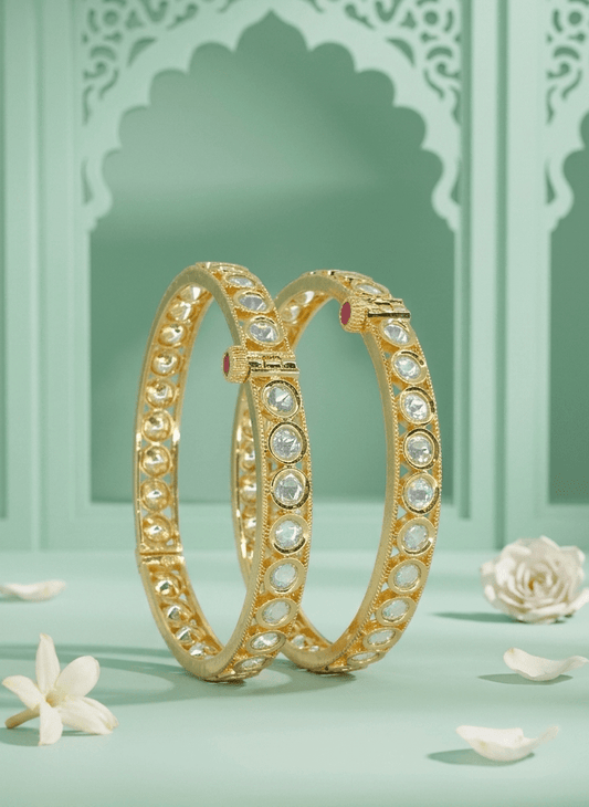 Kundan Glow Minimal Bangles