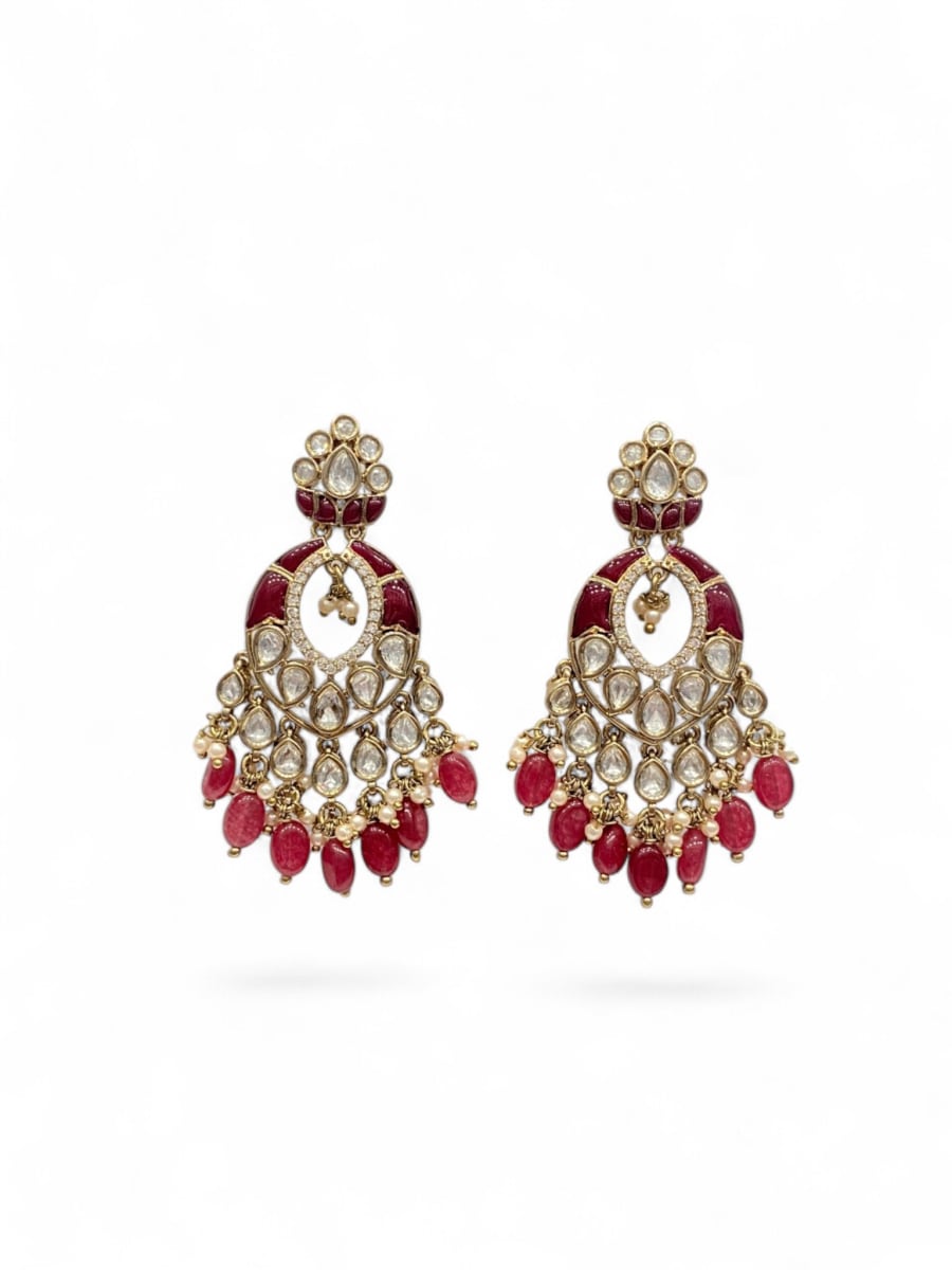 Festive Kundan Meenakari Earrings