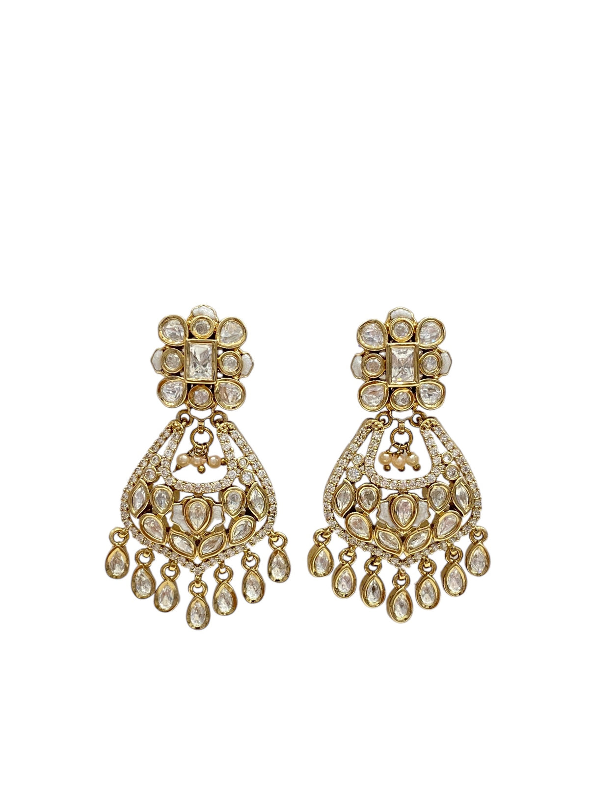Festive Unshaped Kundan Earrings