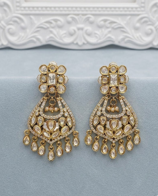 Festive Unshaped Kundan Earrings