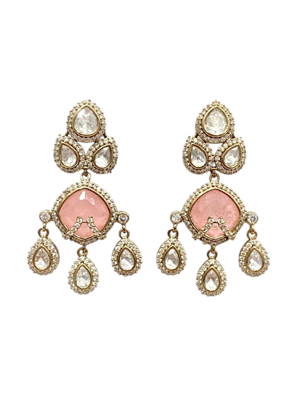 Elegant Shine Pink Danglers