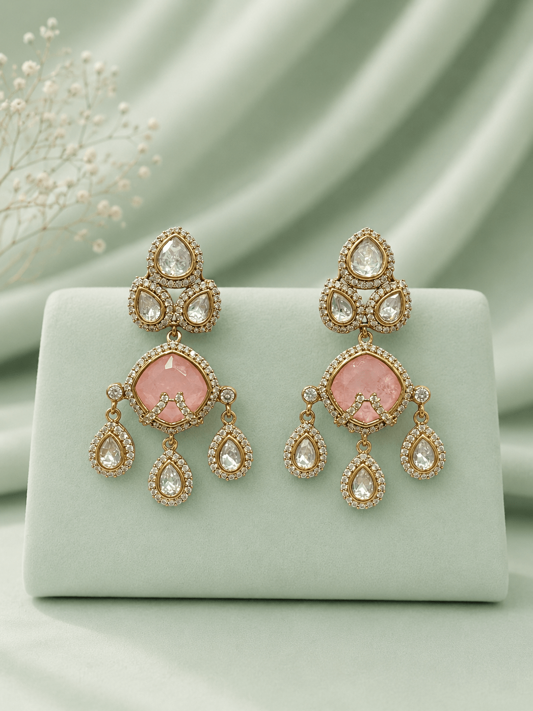 Elegant Shine Mint Danglers
