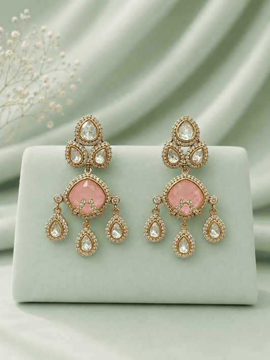 Elegant Shine Ruby Danglers