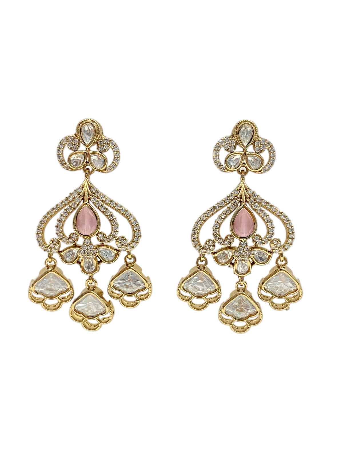 Elegant Pink Statement Danglers