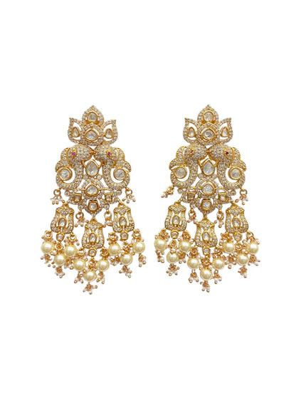 Bridal Navratri Pearl Stud Earrings by Sirini Jewellery, Bridal wear - detail