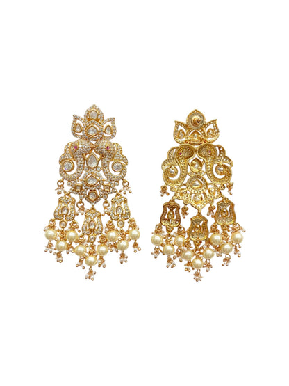 Bridal Navratri Pearl Stud Earrings by Sirini Jewellery, Bridal wear - detail