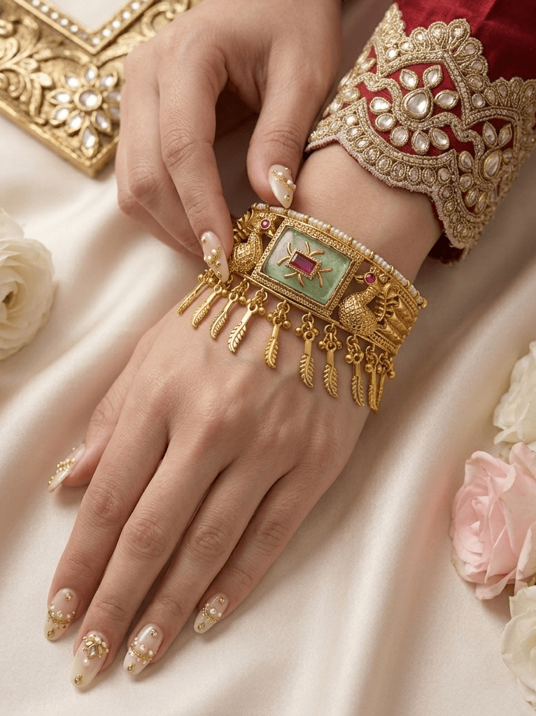 Peacock Charm Statement Kada