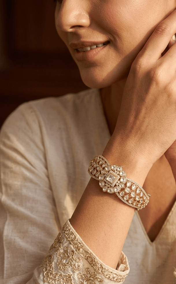 Square-Cut Polki Elegance Bracelet