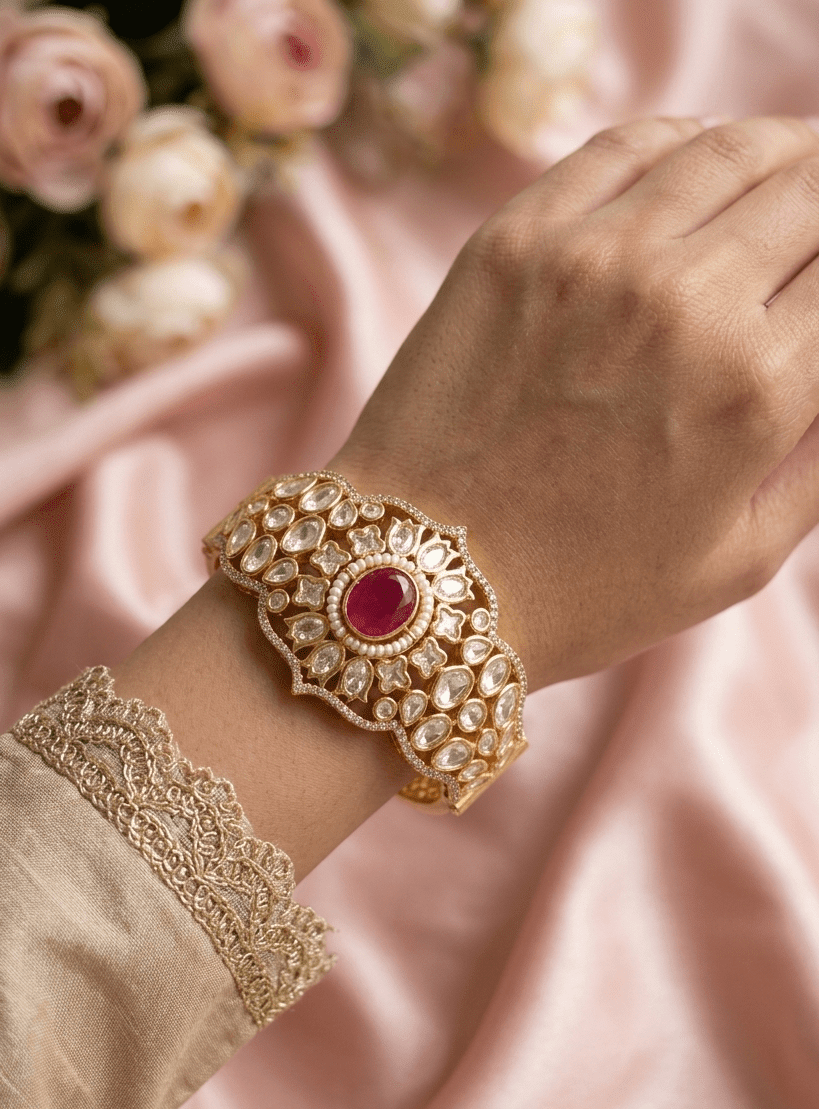 Ruby Polki Royale Bracelet