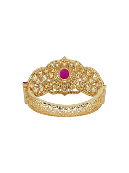 Ruby Polki Royale Bracelet - Ruby Polki Kundan by Sirini Jewellery, Bridal wear - detail