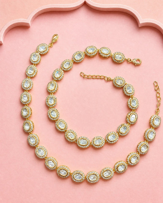 Elegant White Kundan Payal
