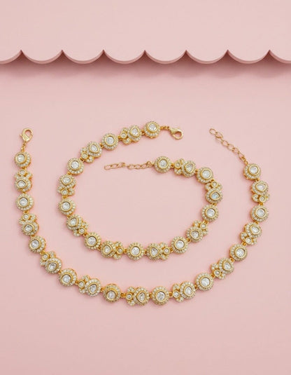 Floral Bead Charm Chain Anklet by Sirini Jewellery, view 2