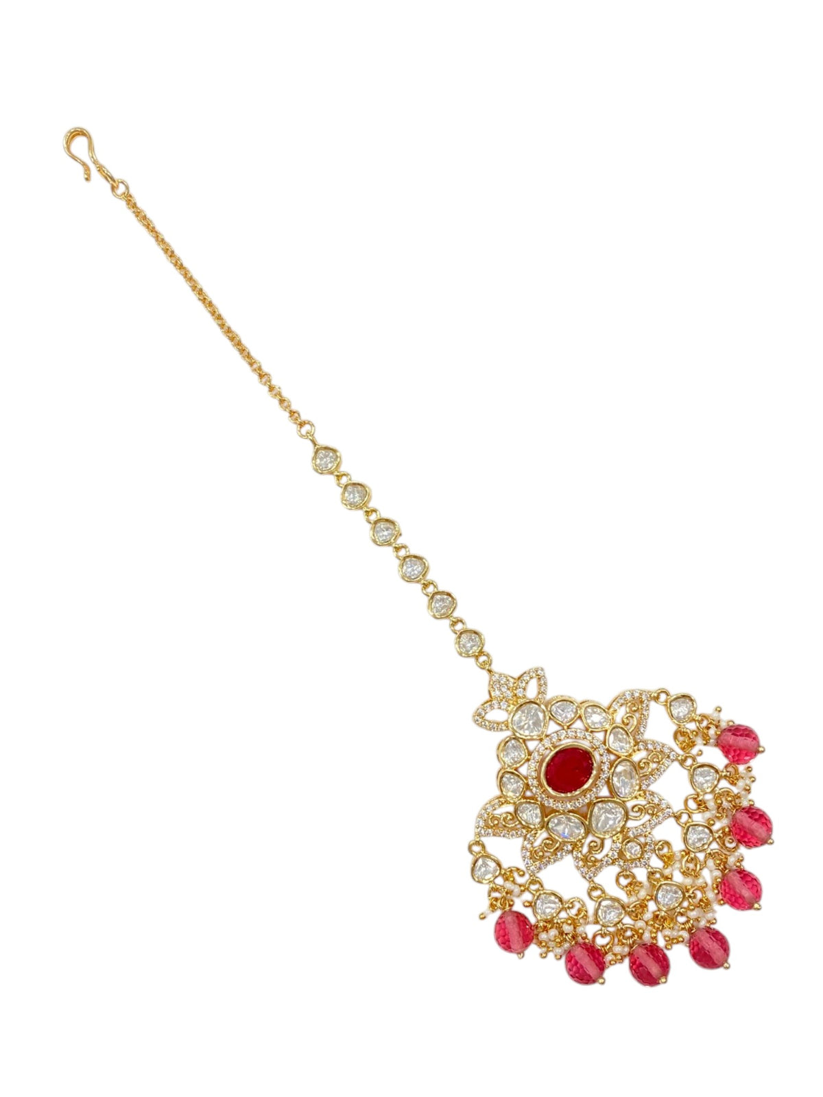 Elegant Shine Ruby Maangtikka
