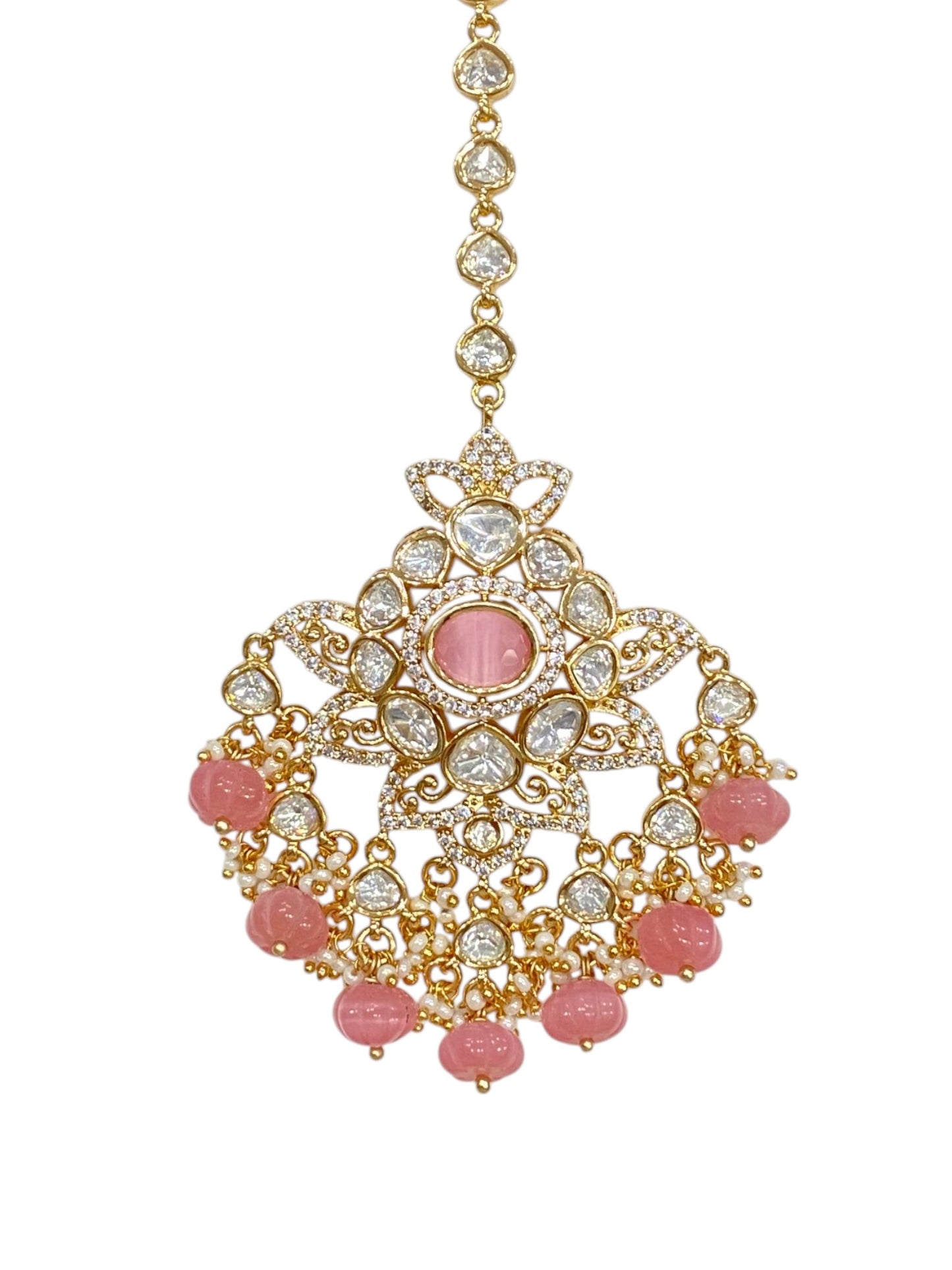 Elegant Shine Pink Maangtikka