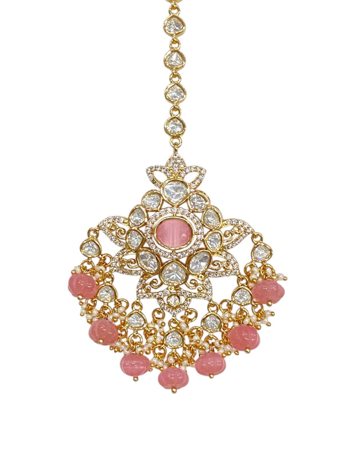 Elegant Shine Pink Maangtikka
