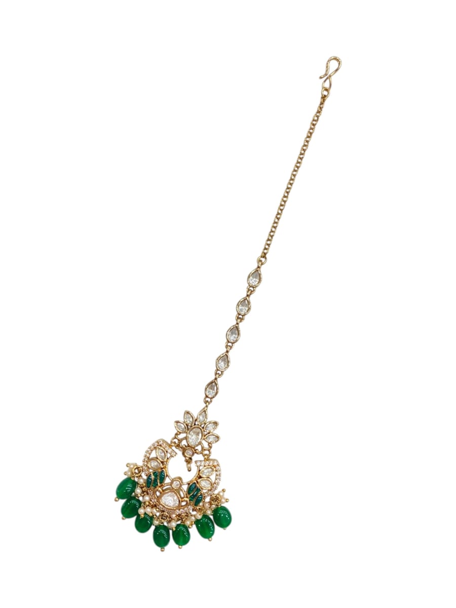 Green Blossom Maang Tikka - detail