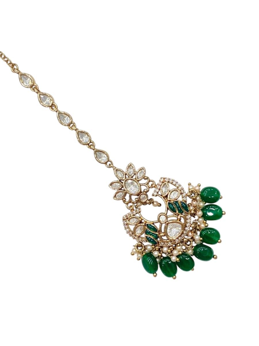 Green Blossom Maang Tikka - detail