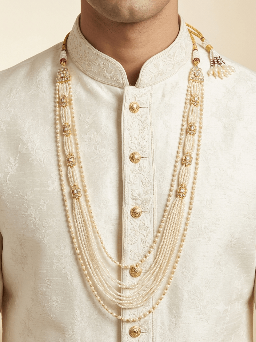 Pearl Elegance Groom Mala