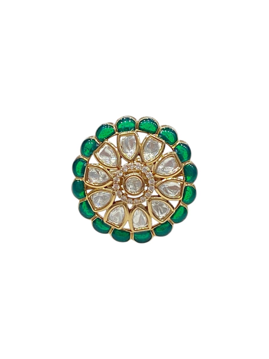 Floral Elegance Green Ring - detail