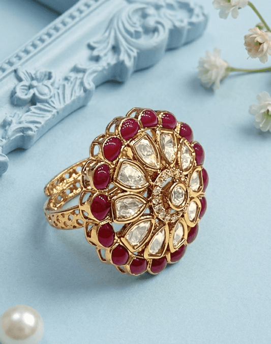 Floral Elegance Royal Ruby Ring