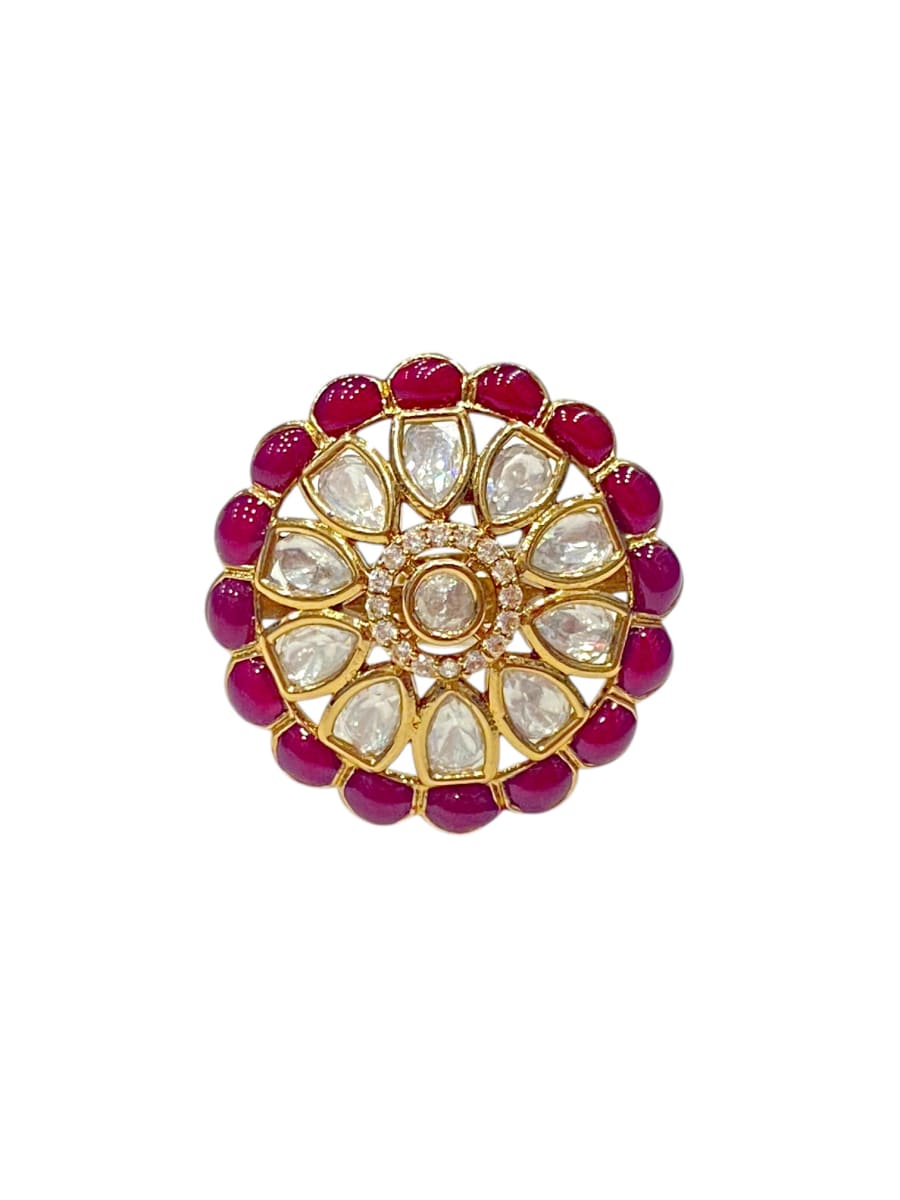 Floral Elegance Royal Ruby Ring - detail