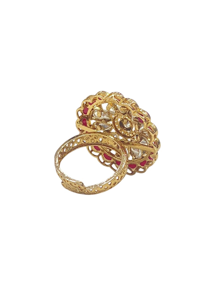 Floral Elegance Royal Ruby Ring - detail