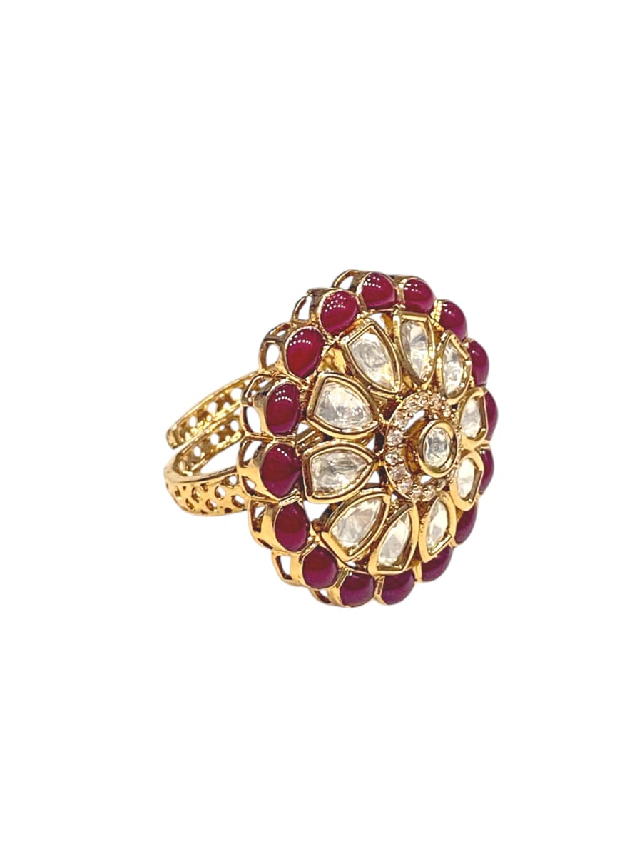 Floral Elegance Royal Ruby Ring - detail