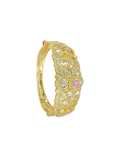 Engraved Floral Gold-Tone Kada by Sirini Jewellery, view 3