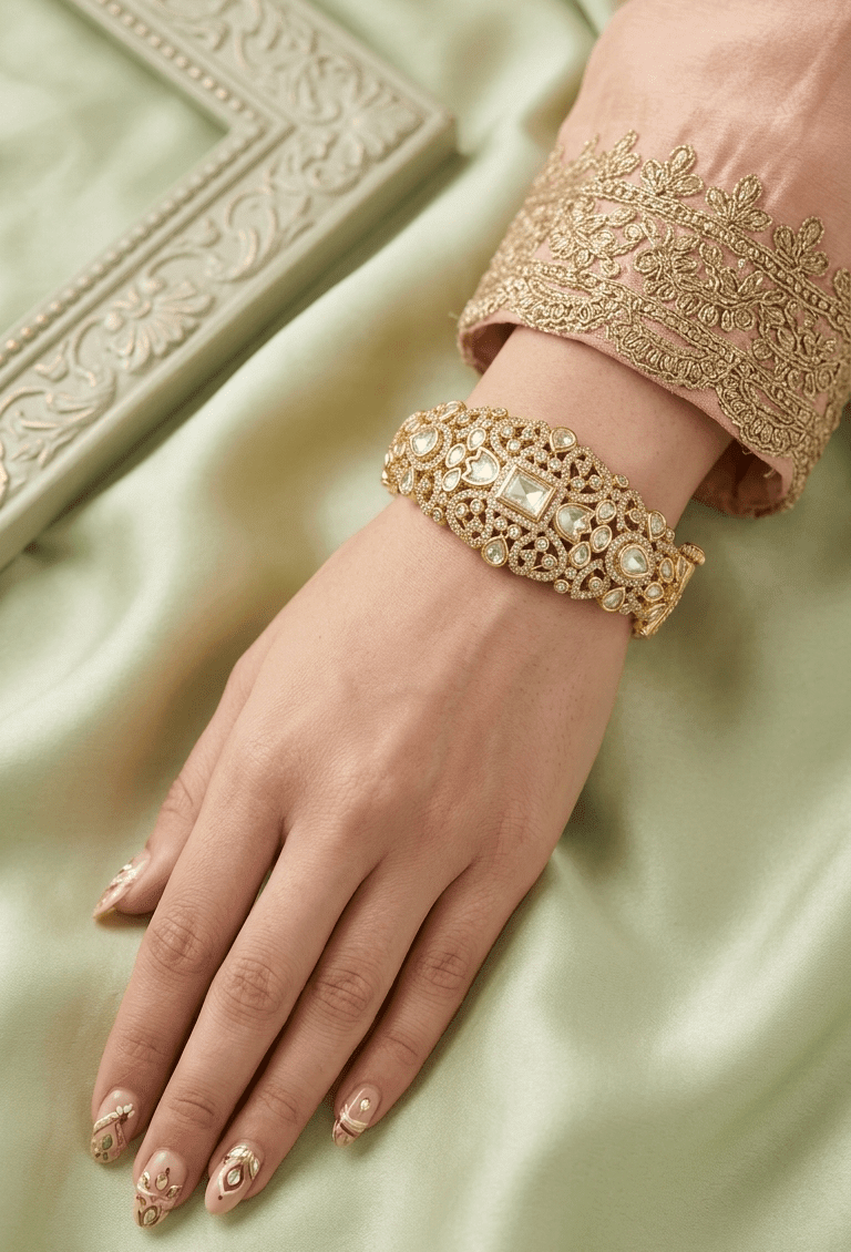 Square-Cut Polki Elegance Bracelet