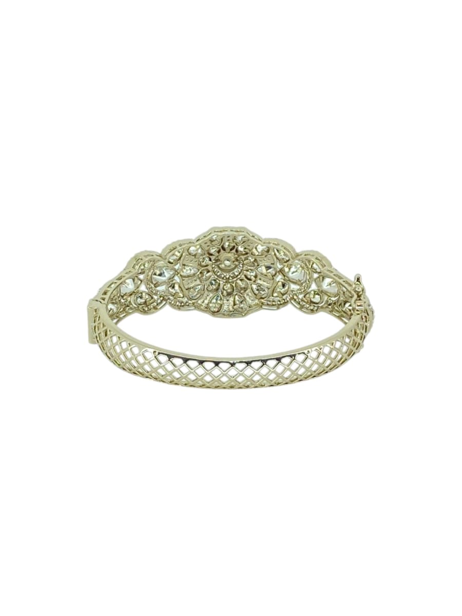 White Stone Floral Kada - detail 2