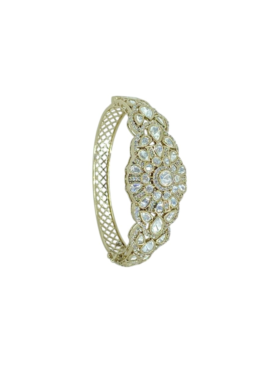 White Stone Floral Kada - detail 3