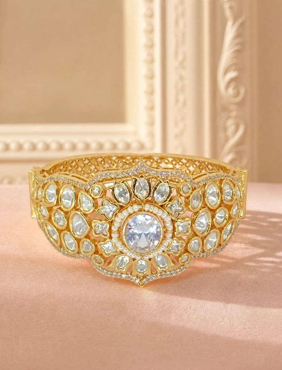 White Polki Royale Bracelet - detail