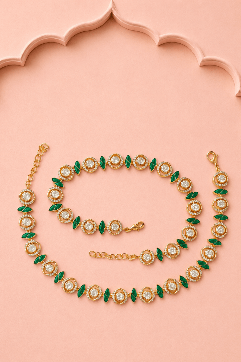 Green Statement Kundan Payal - detail