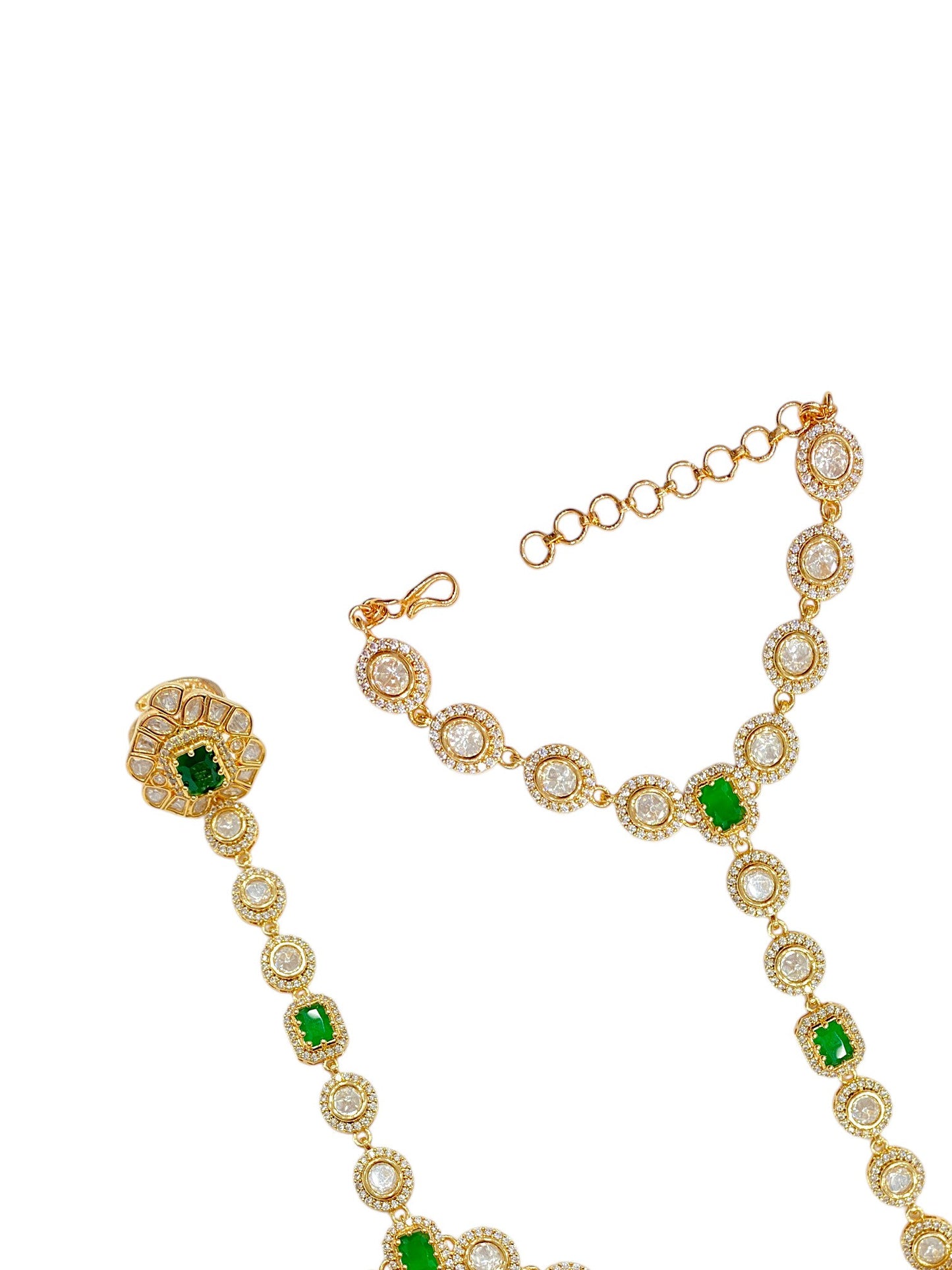 Bridal Floral Green Kundan Hatpaan