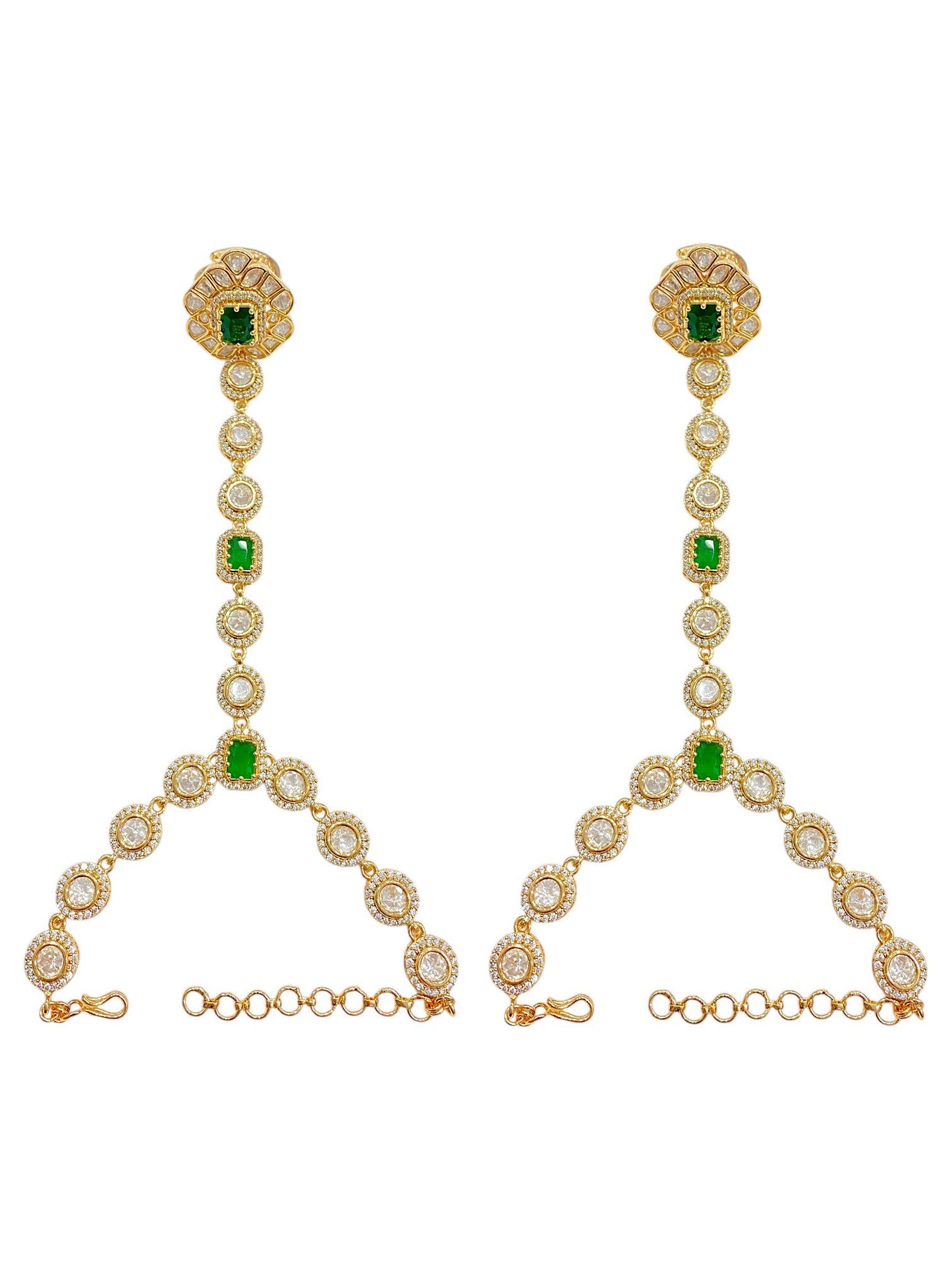 Bridal Floral Green Kundan Hatpaan