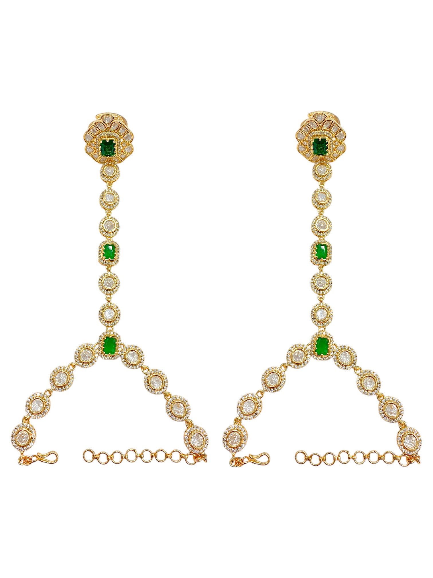 Bridal Floral Green Kundan Hatpaan